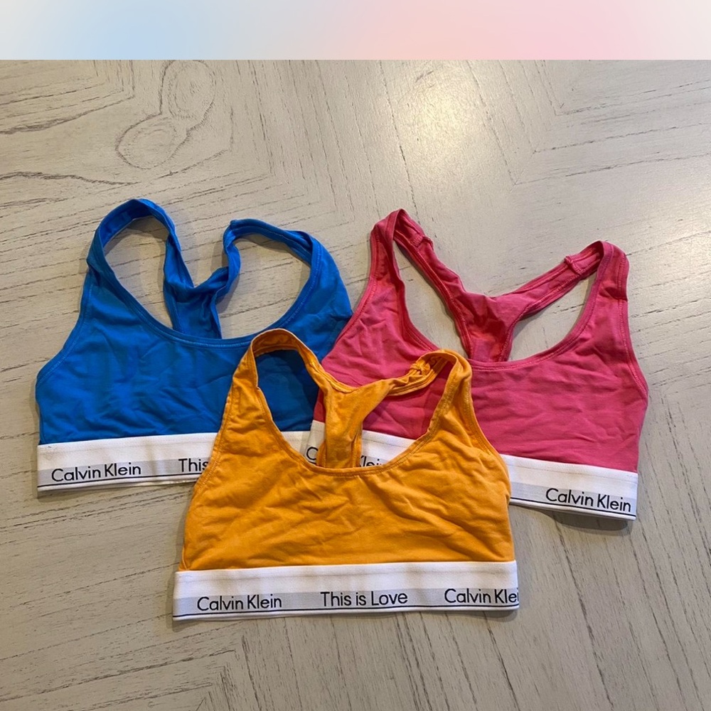 Calvin Klein Sports Bra Set - Blue, Pink, Yellow